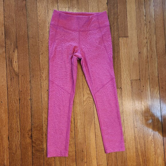 Outdoor Voices Flamingo Pink Crop Ankle Leggings Small S EUC Midrise - Picture 1 of 8